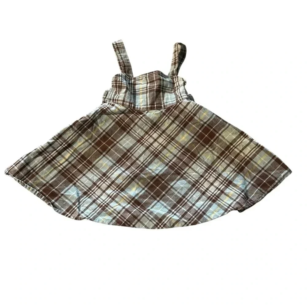 Gymboree girls 6-12 months blue and brown dress